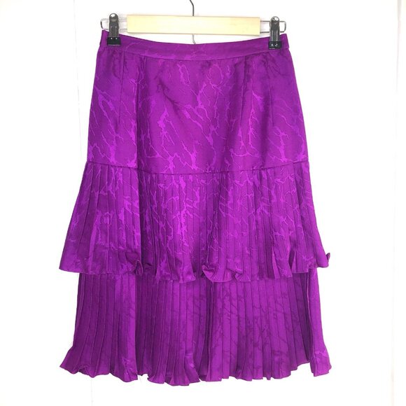 Rimini Saks Fifth Avenue Purple Evening Top Skirt Suits Sz 6 Silk Gold Bottons - Picture 3 of 16